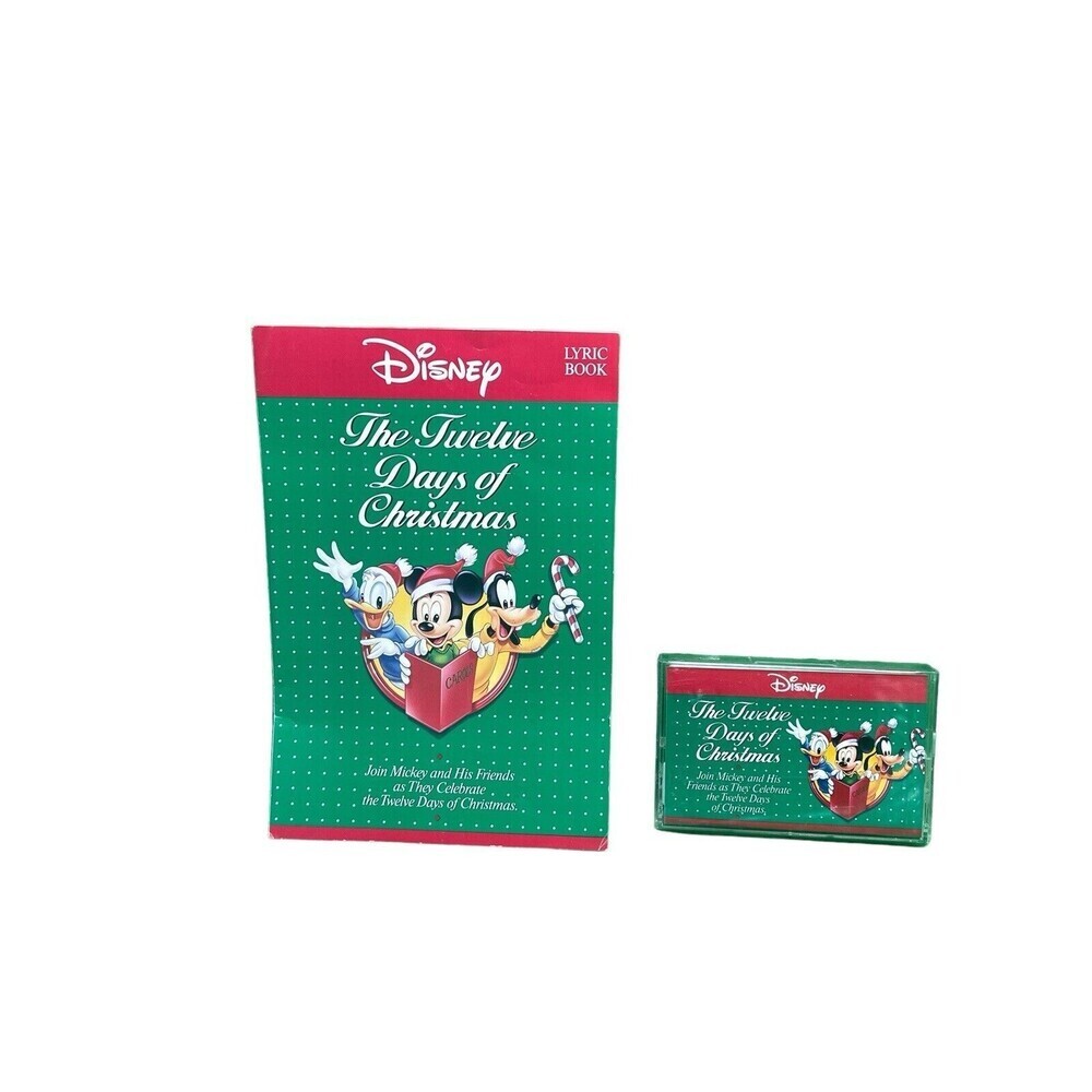 Disney The Twelve Days Of Christmas 1991 W/ Lyric Book cassette Used Vintage